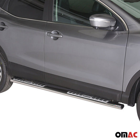 Edelstahl Seitenschweller Schwellerrohre für Nissan Qashqai 2014-2021 Silber OMAC DE
