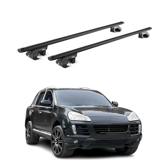 Dachträger Grundtäger für Porsche Cayenne 2002-2018 5 tür 90kg Alu Schwarz ABE OMAC DE