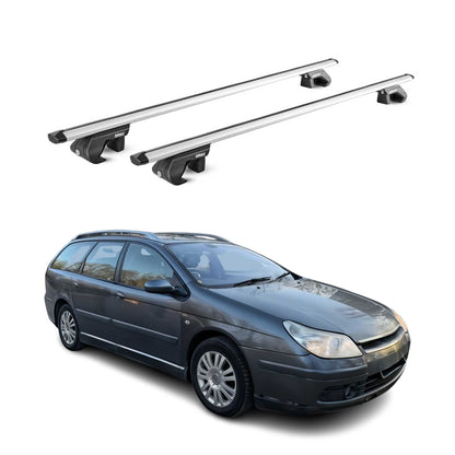 Dachträger Grundtäger für Citroen C5 I II Kombi 2001-2017 90kg Alu Silber 2x ABE OMAC DE