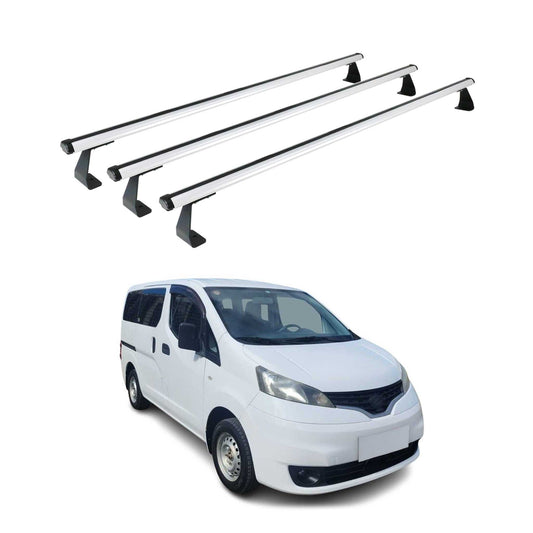 Dachträger Grundtäger für Nissan NV200 2009-2021 75kg Aluminium Grau 3 tlg OMAC DE
