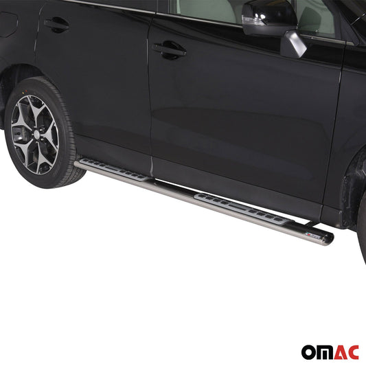 Edelstahl Seitenschweller Schwellerrohre für Subaru Forester 2013-2015 Silber OMAC DE