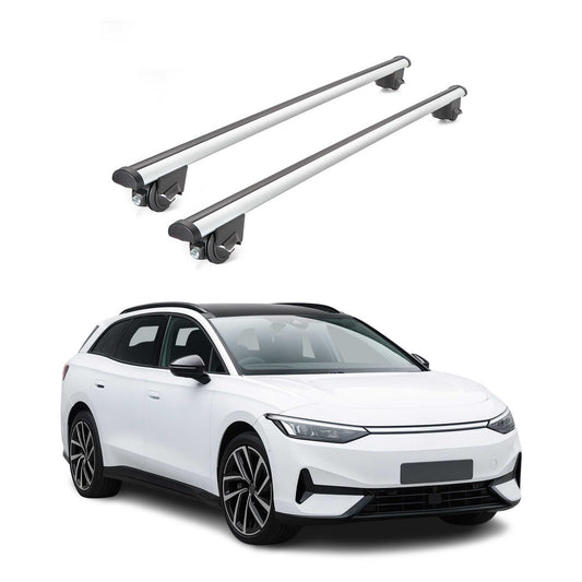 Dachträger Grundtäger für VW ID.7 Tourer 2024-2025 100kg Alu Silber 2 tlg ABE OMAC DE