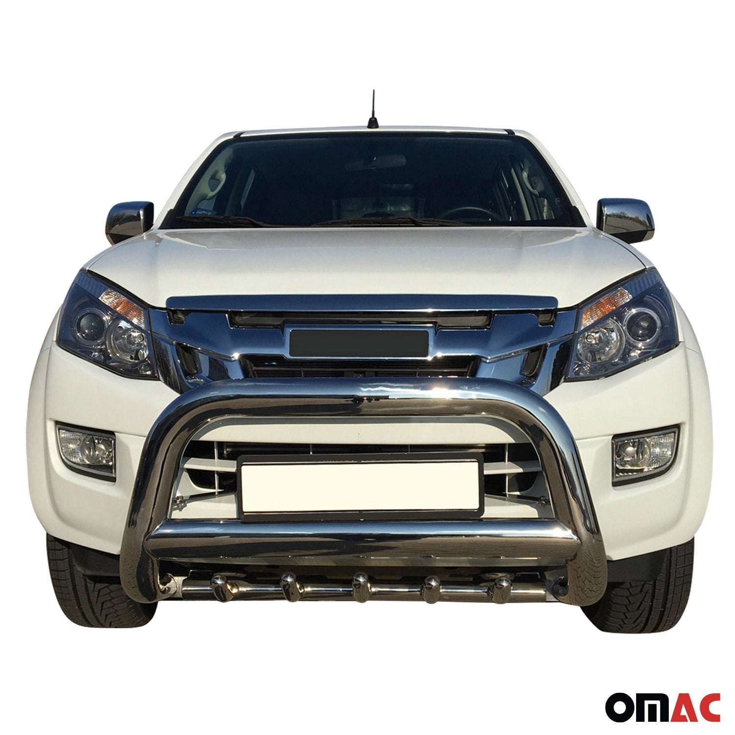 Frontschutzbügel für Isuzu D-Max 2012-2019 ø76 Stahl EG-Typgenehmigung Silber OMAC DE