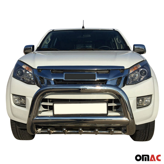 Frontschutzbügel für Isuzu D-Max 2012-2019 ø76 Stahl EG-Typgenehmigung Silber OMAC DE