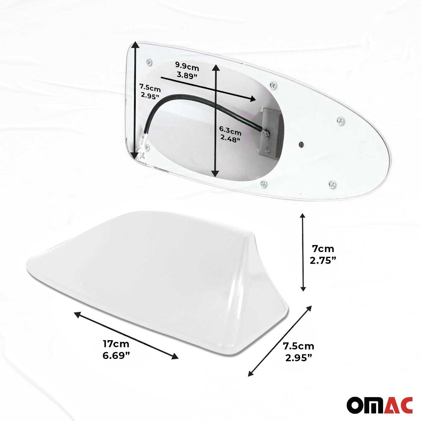 Dachantenne Autoantenne AM/FM Autoradio Shark Antenne Haifischflosse weiß OMAC DE