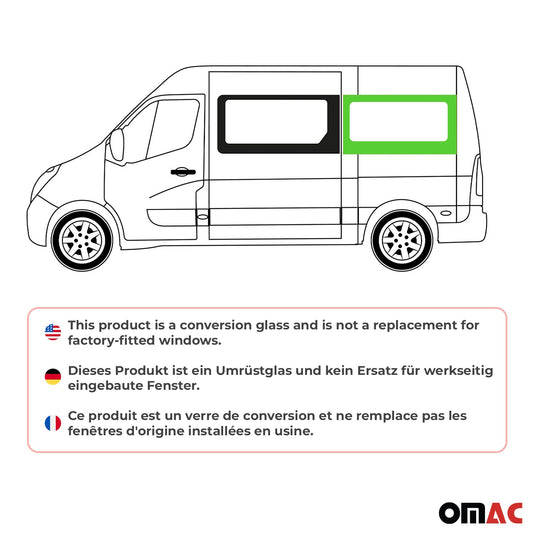 Seitenfenster Schiebefenster für Opel Movano 2010–2021 Hinten Links L2 OMAC DE