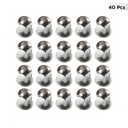 40x Glänzend Chrom Radmutterkappen Schutz Ø32mm für hohe Schrauben / LKW OMAC DE