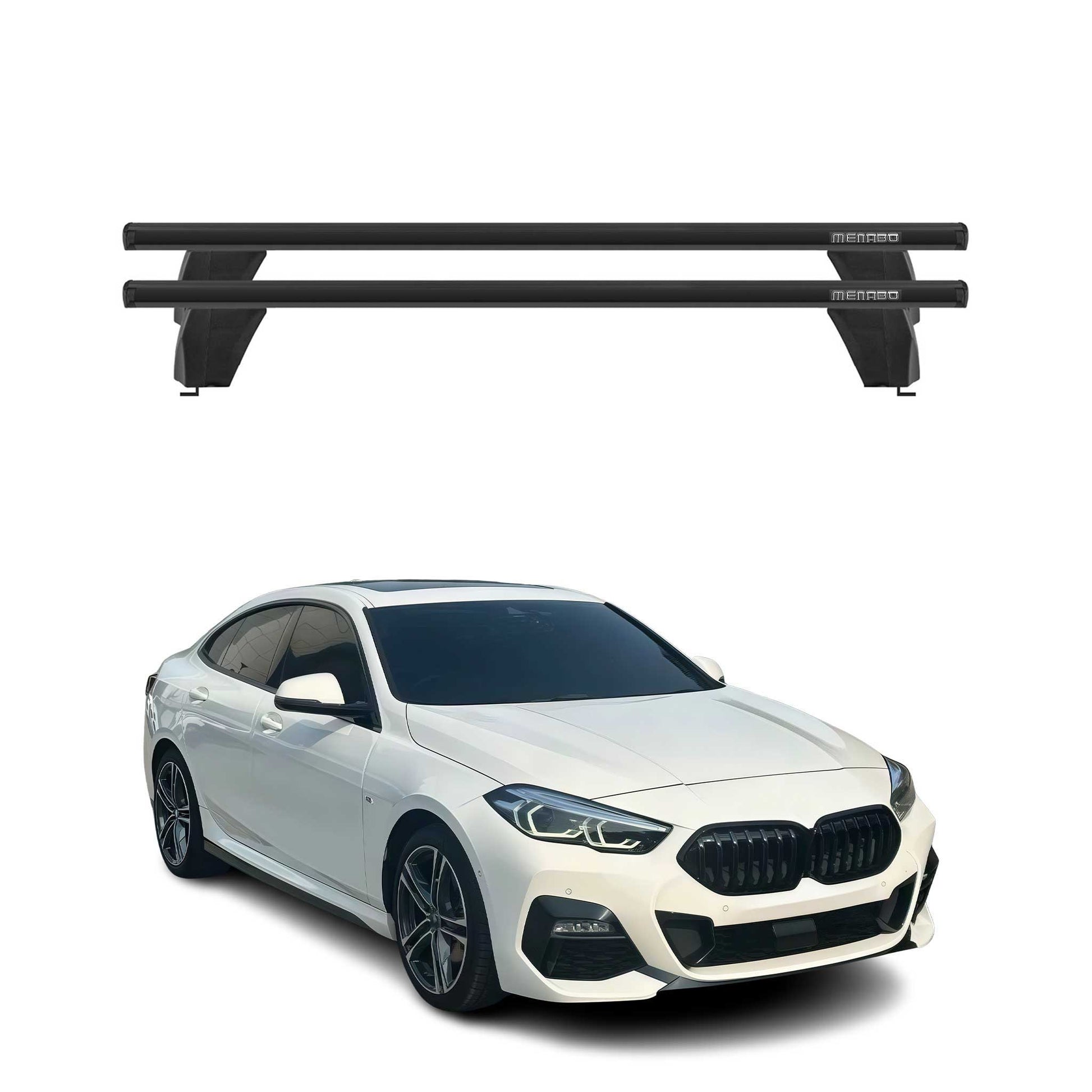 Menabo Dachträger Grundträger für BMW 2 Gran Coupe F44 2019-2024 ABE Alu Schwarz OMAC DE