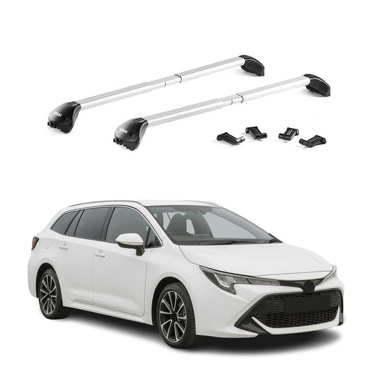 Dachträger für Toyota Corolla Kombi 2019-2025 100kg Alu Silber 2x ABE OMAC DE