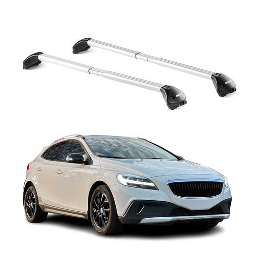 Dachträger für Volvo V40 Cross Country 2013-2019 5 tür 100kg Alu Silber 2x ABE OMAC DE