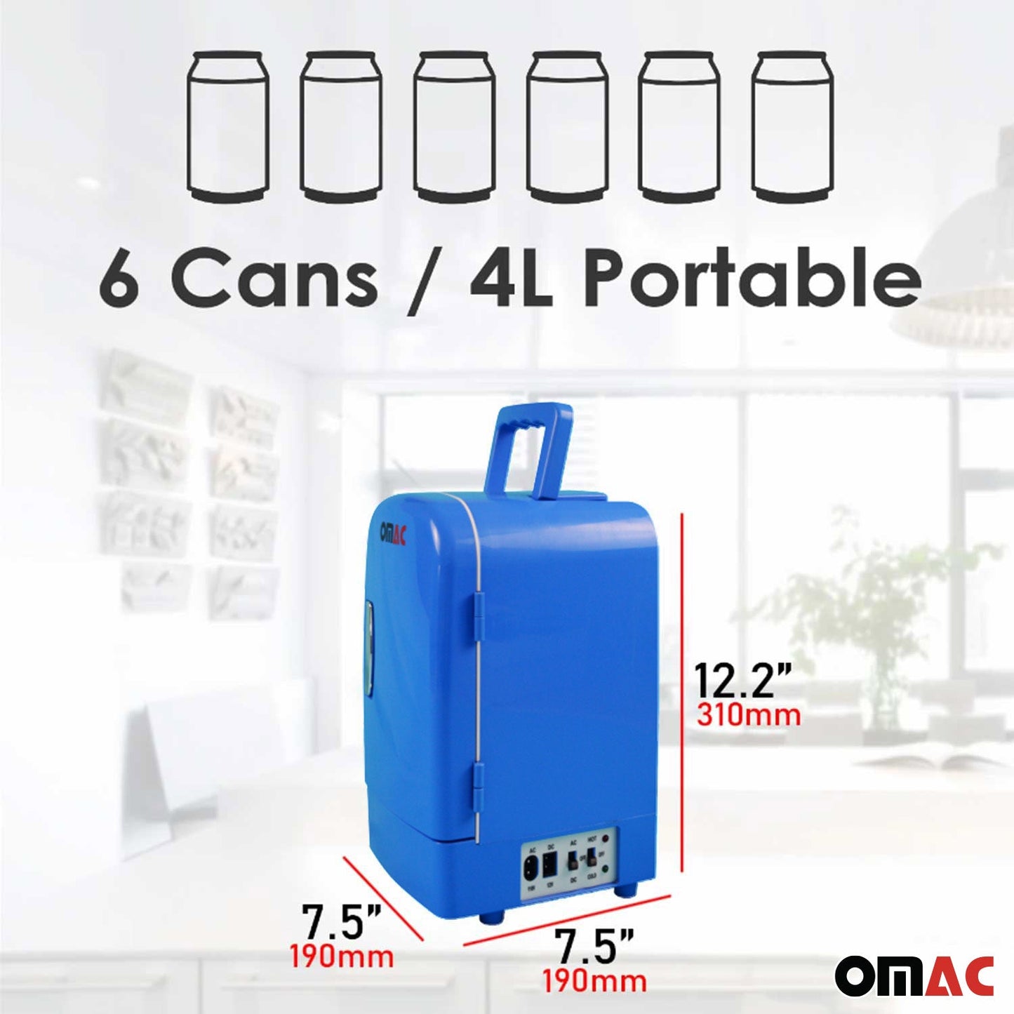 Mini Kühlschrank 4 Liter Kühler & Wärmer 12V DC Portable für Auto OMAC DE