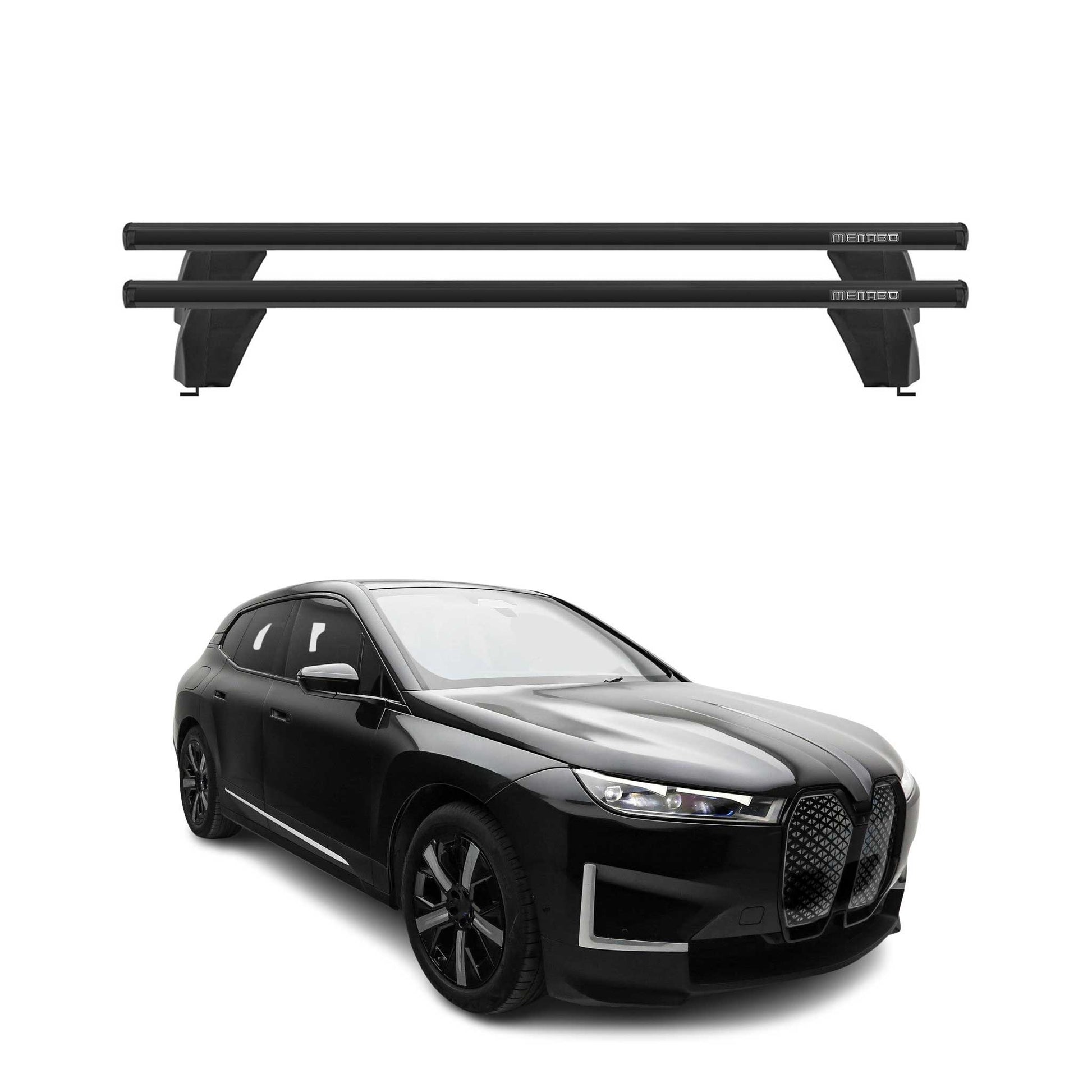 Menabo Dachträger Grundträger für BMW iX I20 2021-2025 Querträger ABE Alu Noir OMAC DE