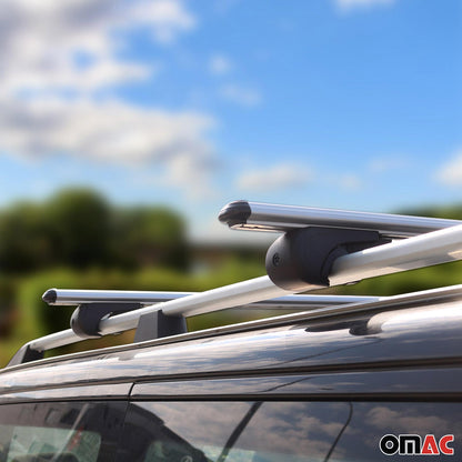 Dachträger Grundtäger für Audi A4 B6 Avant 2001-2004 75kg Aluminium Silber 2 tlg OMAC DE