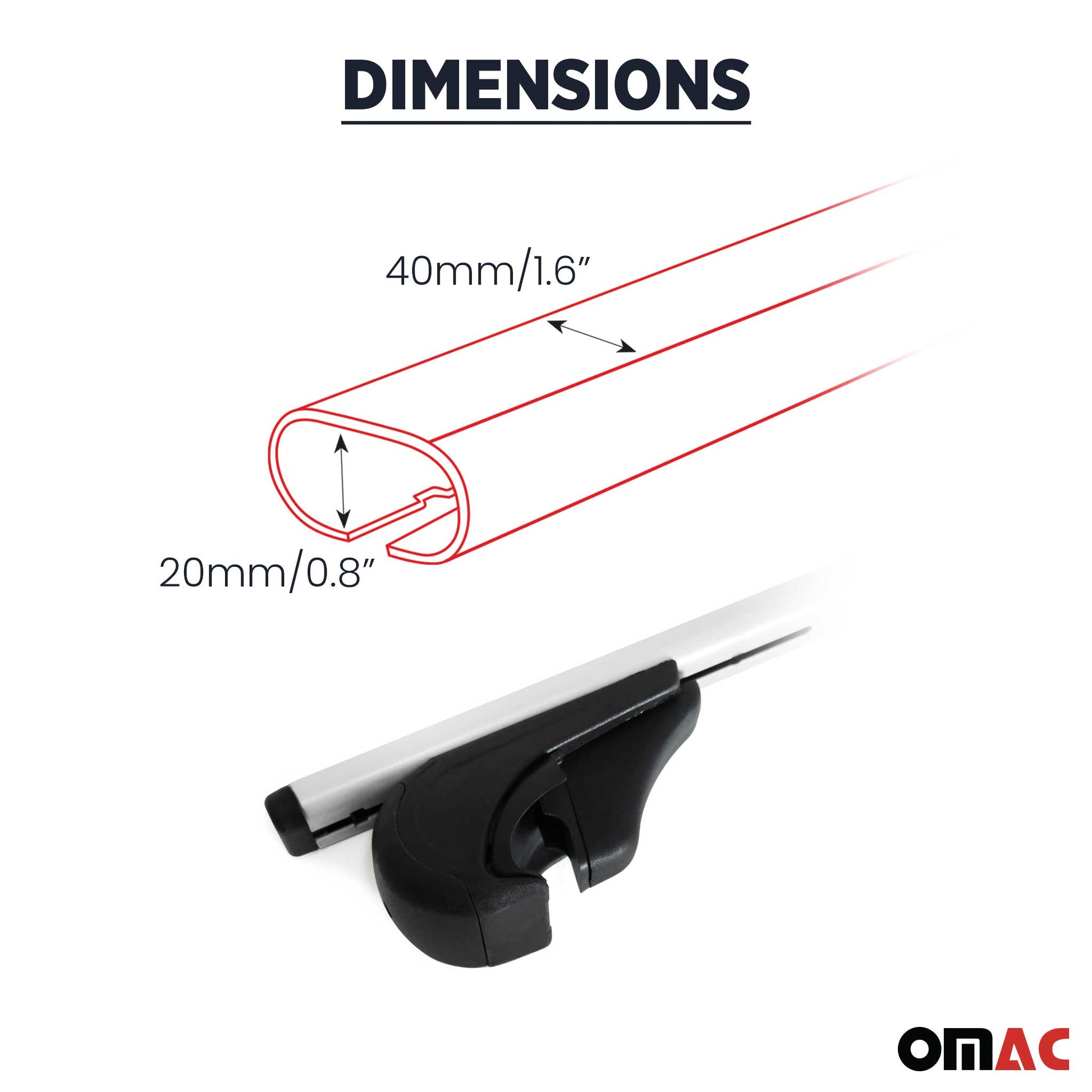 Dachträger Grundtäger für Acura TSX Sportwagon 2010-2014 75kg Metall Schwarz 2x OMAC DE