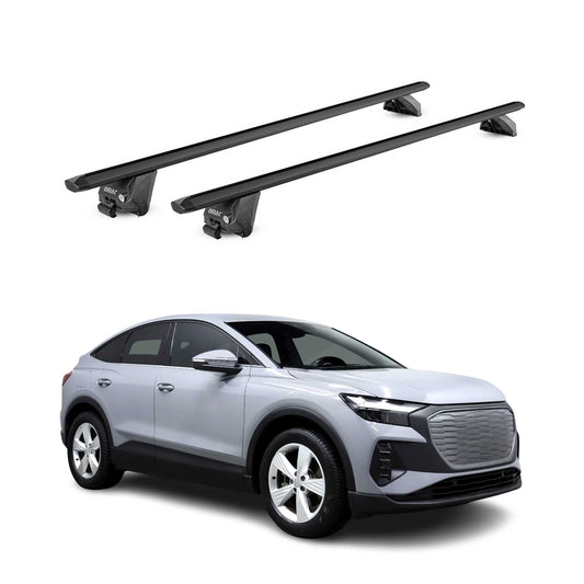 Dachträger Grundtäger für Audi Q4 2021-2025 100kg Aluminium Schwarz 2 tlg ABE OMAC DE