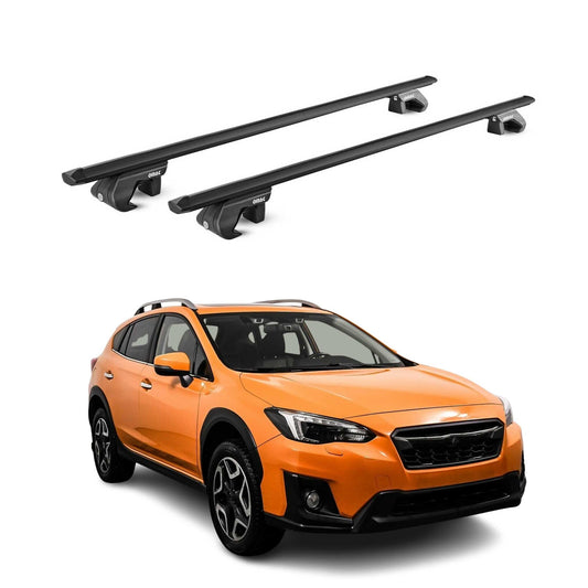 Dachträger Grundtäger für Subaru XV mk1 2012-2017 5 tür 90kg Alu Schwarz 2x ABE OMAC DE