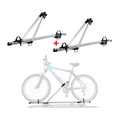 2x Fahrradträger Dachfahrradträger bis 17kg Aluminium Silber Fahrradhalter OMAC DE