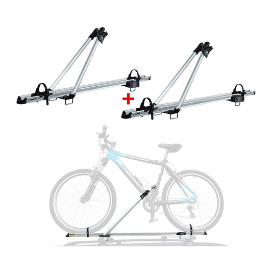 2x Fahrradträger Dachfahrradträger bis 17kg Aluminium Silber Fahrradhalter OMAC DE