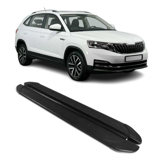 Seitenschweller Trittbretter für Skoda Kamiq 2020-2025 Schwarz Aluminium 2 tlg OMAC DE