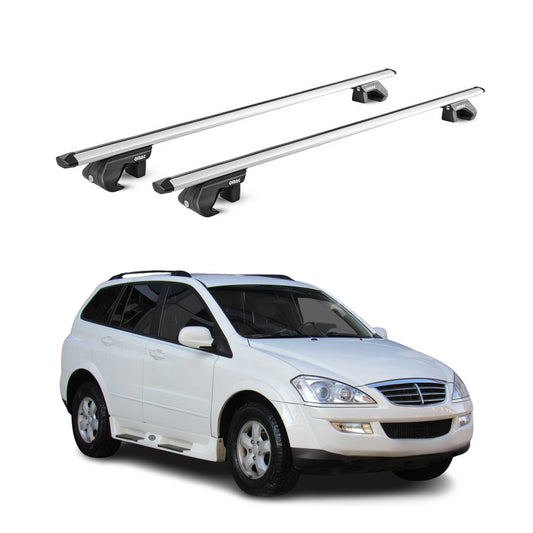 Dachträger Grundtäger für Ssangyong Kyron 2005-2014 5 tür 90kg Alu Silber 2x ABE OMAC DE