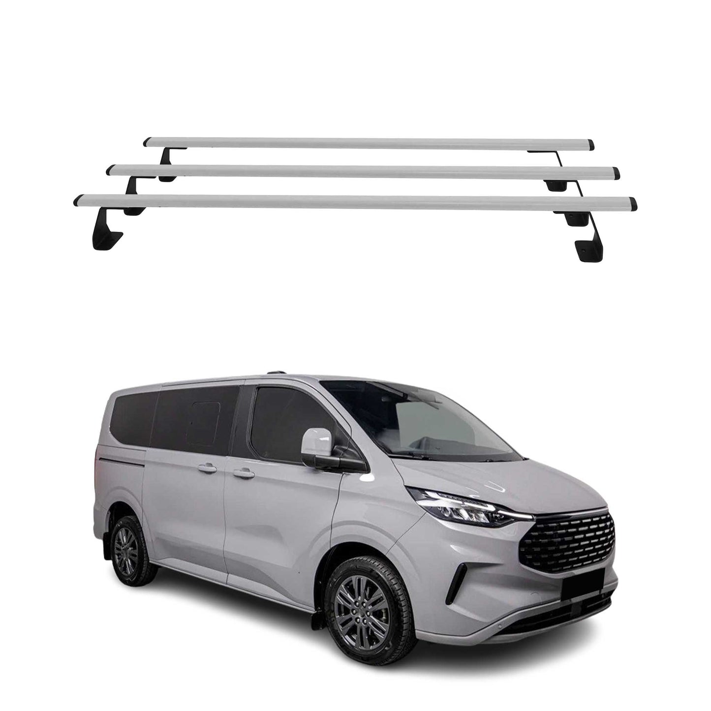 Dachträger für Ford Transit Custom / Tourneo Custom 2023-2025 75kg Silber 3tlg OMAC DE
