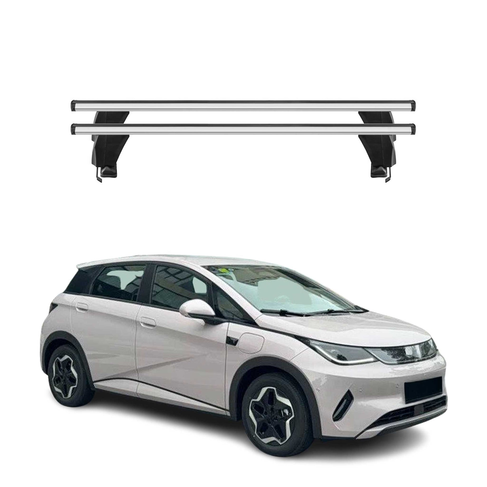 Menabo Dachträger Grundträger für BYD Dolphin 2023-2025 Alu Grau 2tlg OMAC DE