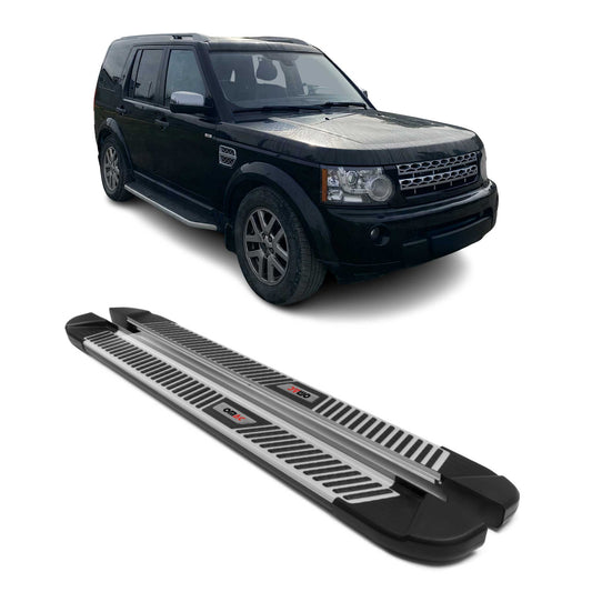 Trittbretter Seitenbretter für Land Rover Discovery 2009-2018 Alu Schwarz-Silber