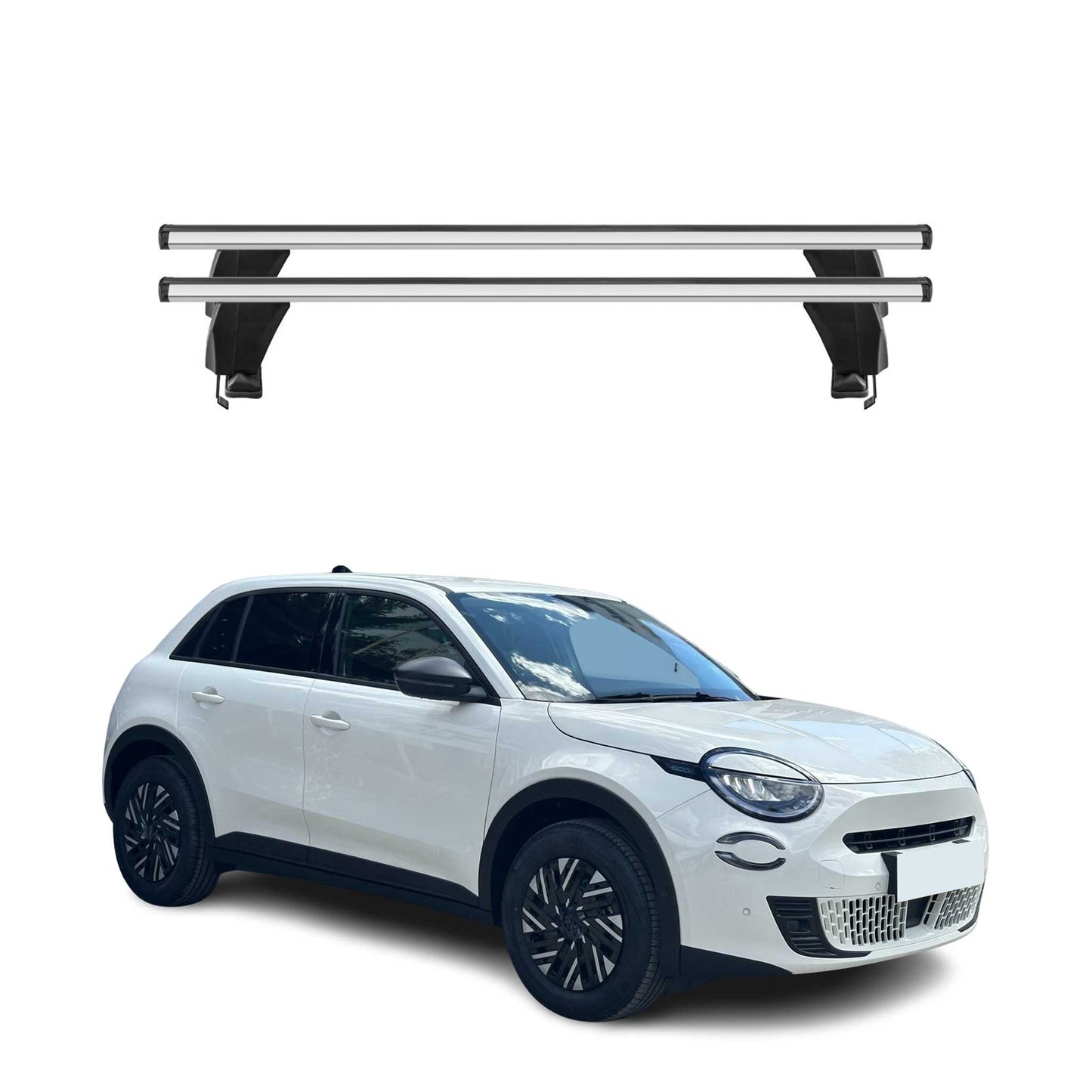 Menabo Dachträger Grundträger für Fiat 600E/600 2023-2025 Alu Grau 2tlg OMAC DE