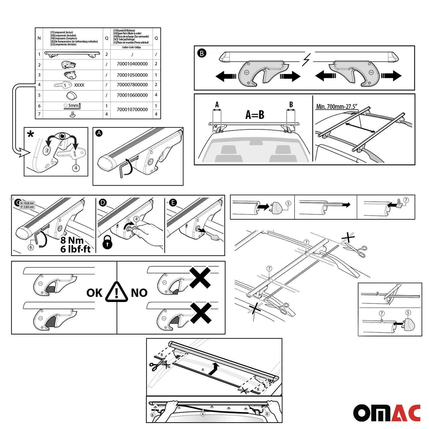 Mieten Menabo Grundträger Dachträger Aluminium Silber 2tlg 131cm Brio XL OMAC DE