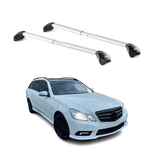 Dachträger für Mercedes E Klasse S212 T-Modell 2009-2016 100kg Alu Silber 2x ABE OMAC DE