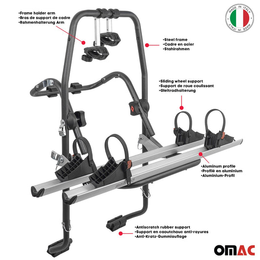 Heckklappe Fahrradträger E Bike Seat Alhambra 2 Fahrräder OMAC DE