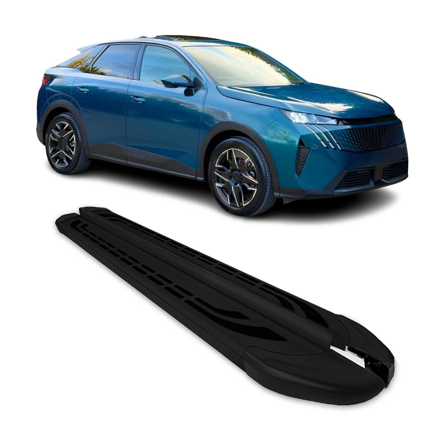 2024-2025 Peugeot 3008 III Trittbretter Seitenschweller Seitenbretter Schwarz Aluminium OMAC DE