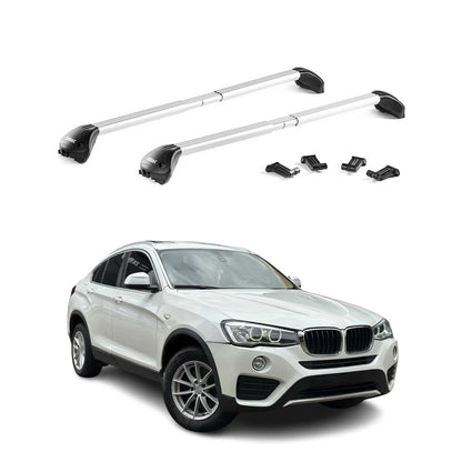 Dachträger Grundtäger für BMW X4 F26 2014-2018 100kg Aluminium Silber 2 tlg ABE OMAC DE