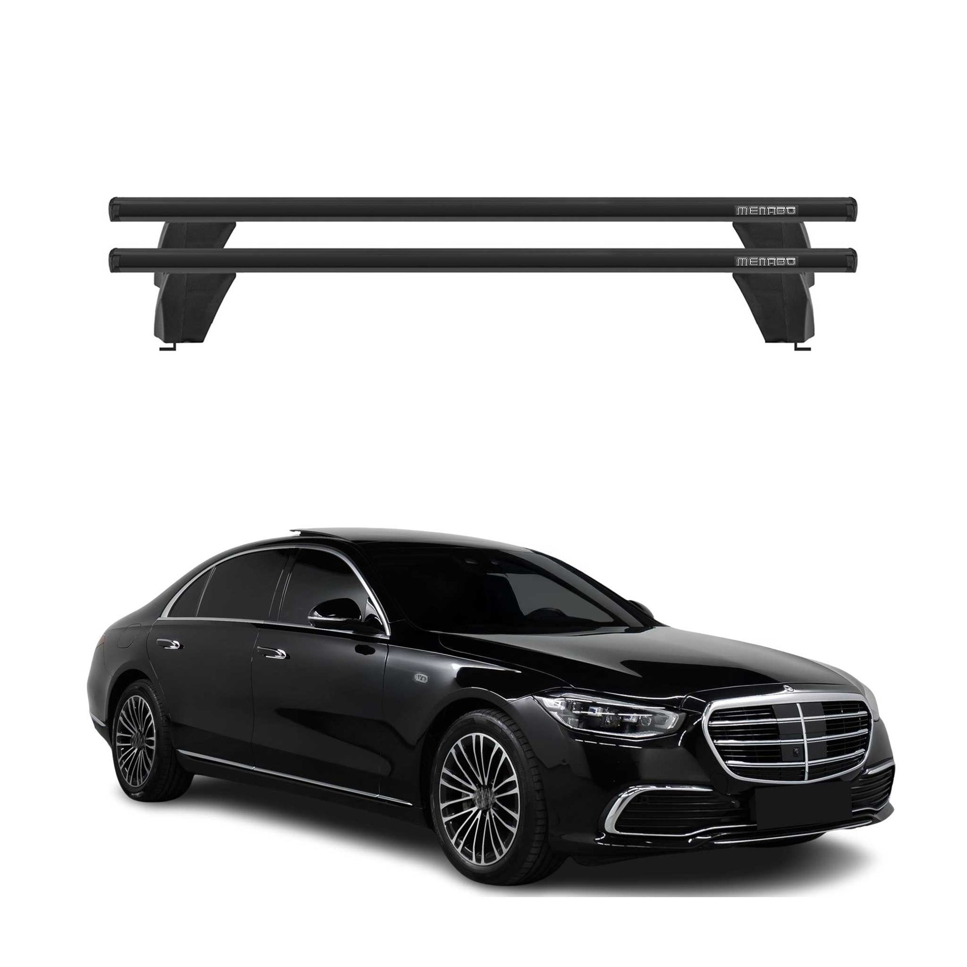 Menabo Dachträger Grundträger für Mercedes S Klasse W223 2020-25 Alu Schwarz 2x OMAC DE