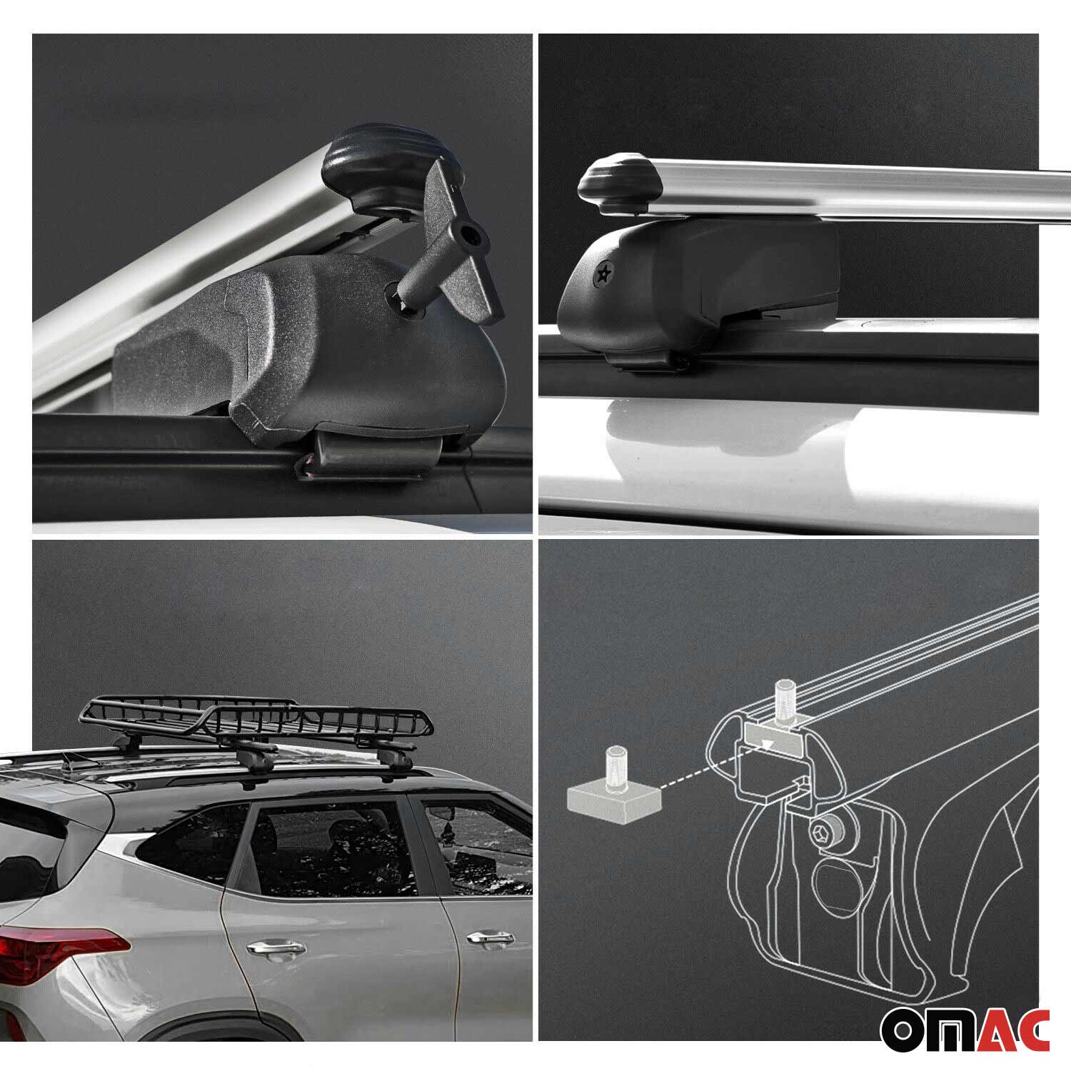 Dachträger Gepäckträger für Honda CR-V 2019-2023 Querträger ABE Alu Grau 2x OMAC DE