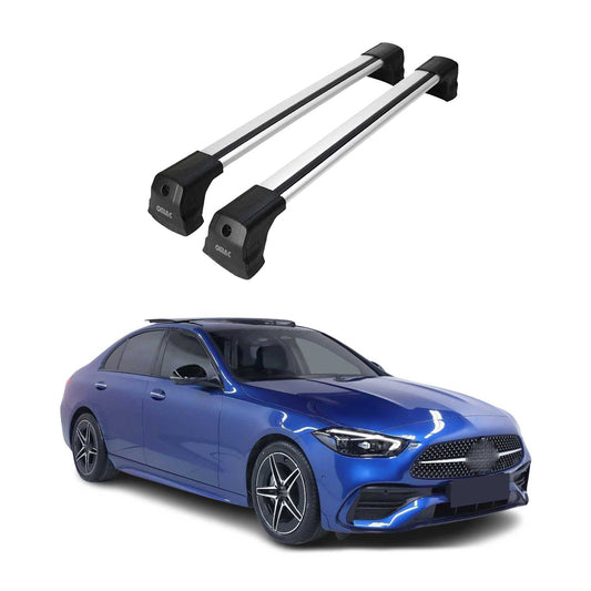 Dachträger Grundtäger für Mercedes C Klasse W206 Limo 2021-2025 75kg Alu Grau 2x OMAC DE