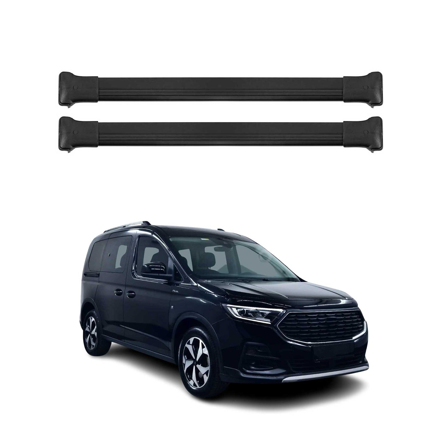 Dachträger Grundtäger für Ford Tourneo Connect 2021-2025 75kg Alu Schwarz 2 tlg OMAC DE
