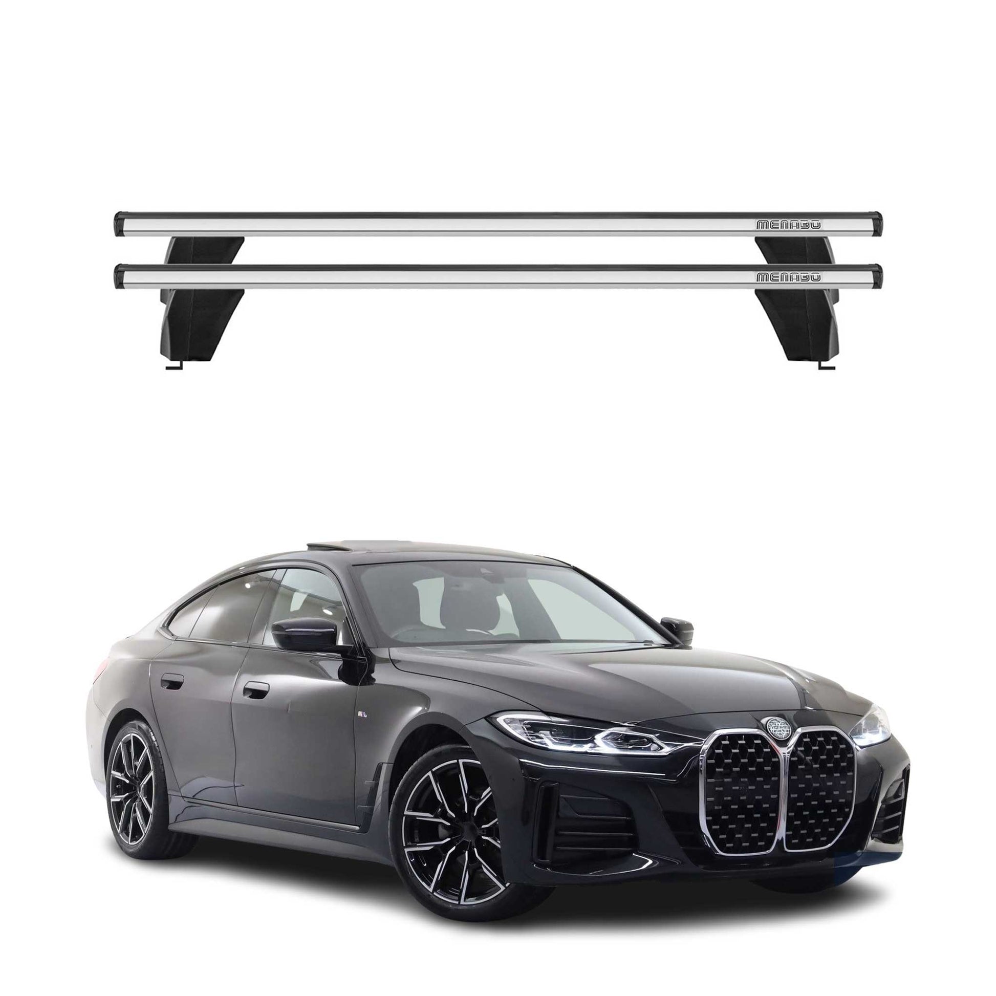 Menabo Dachträger Grundträger für BMW 4er G26 Gran Coupe 2020-2025 ABE Alu Grau OMAC DE