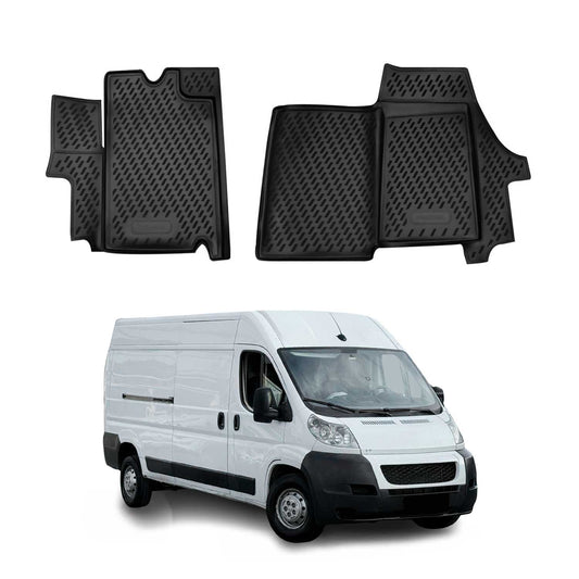 2006-2025 Fiat Ducato Fußmatten TPE Schwarz 2 tlg