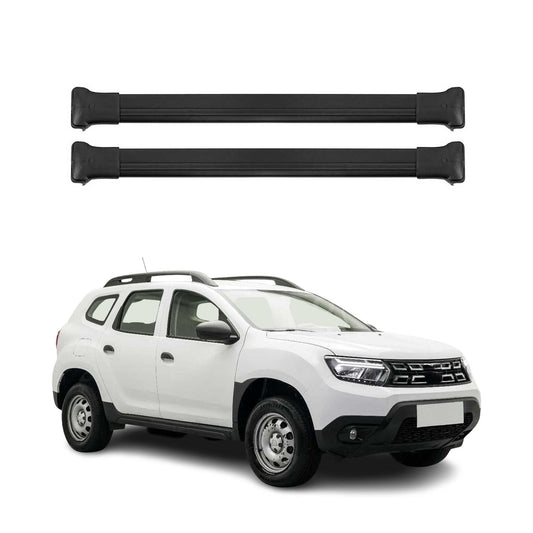 Dachträger Grundtäger für Dacia Duster mk2 2018-2021 Pre-FL 75kg Alu Schwarz 2x OMAC DE