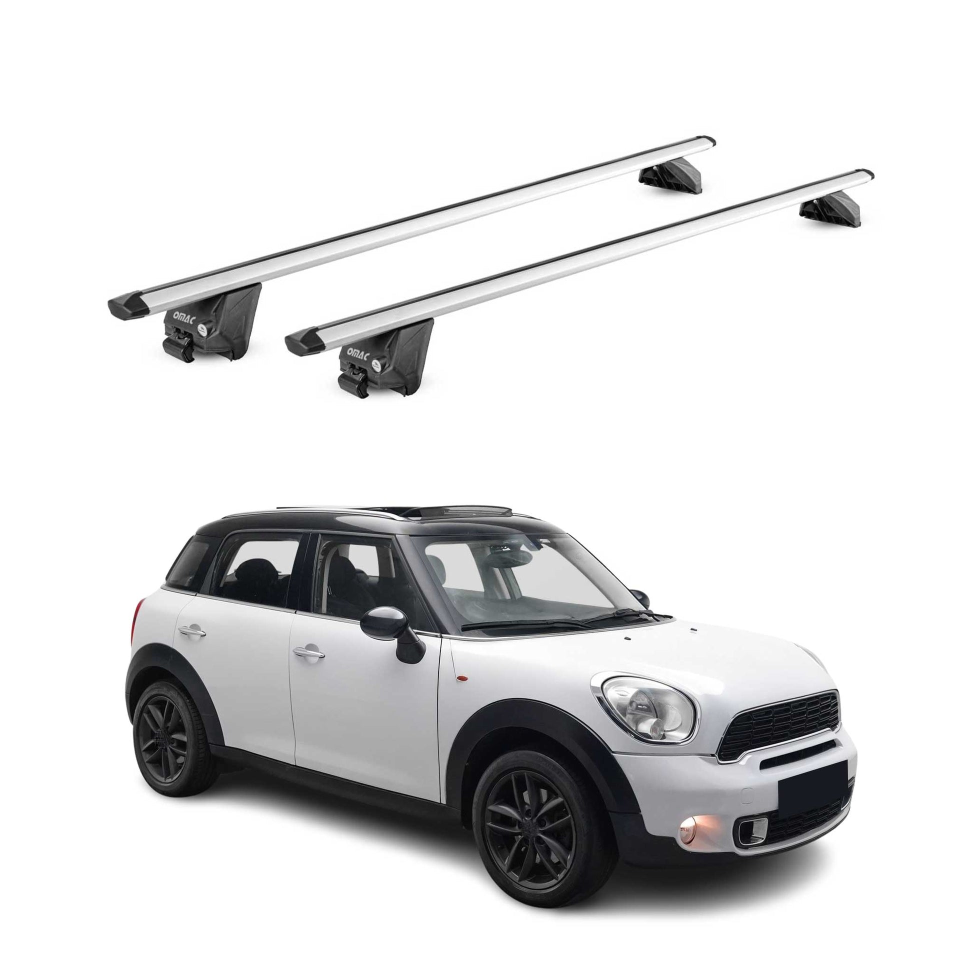 Dachträger für Mini Countryman R60 F60 2010-2023 100kg Alu Silber 2tlg ABE OMAC DE
