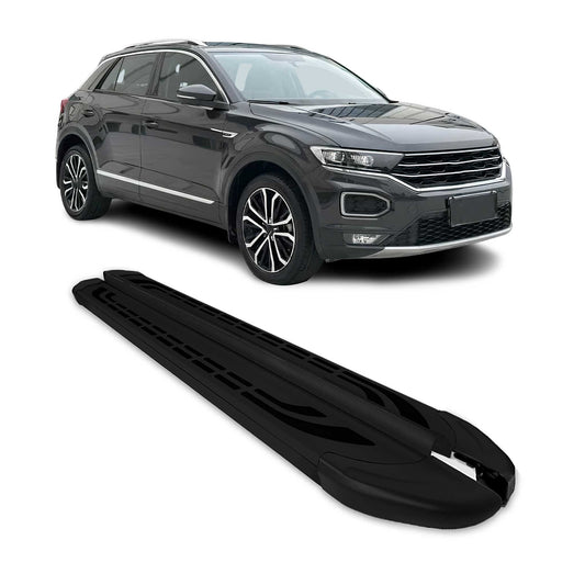 Trittbretter Seitenschweller für VW T-Roc 2017-2025 Schwarz Aluminium 2 tlg - autoseifert.com