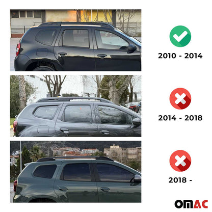 Dachträger Gepäckträger für Dacia Duster 2010-13 Pre-FL Relingträger Alu Schwarz OMAC DE