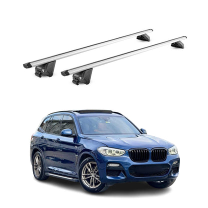 Dachträger Grundtäger für BMW X3 G01 2017-2024 100kg Aluminium Silber 2tlg ABE OMAC DE