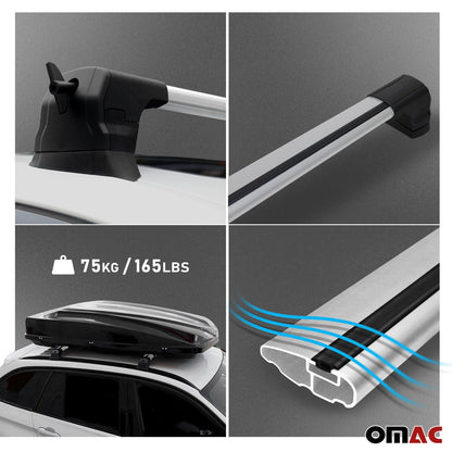 Dachträger Gepäkträger für Fiat Panda 2012-2025 Relingträger Schwarz Alu 2tlg OMAC DE