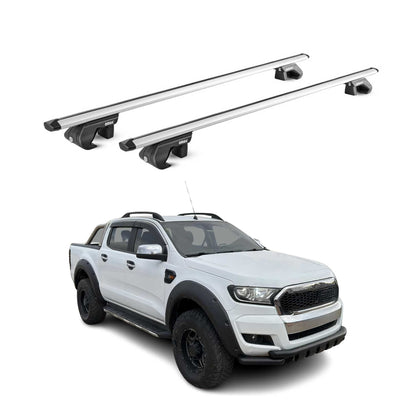Dachträger Grundtäger für Ford Ranger 2011-2025 4 tür 90kg Alu Silber 2 tlg ABE OMAC DE