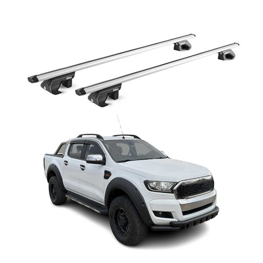 Dachträger Grundtäger für Ford Ranger 2011-2025 4 tür 90kg Alu Silber 2 tlg ABE OMAC DE