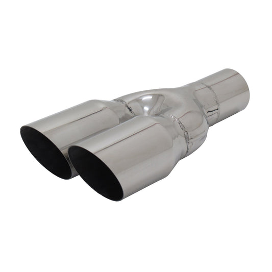 Auspuff Endrohr Edelstahl Y 2x76mm MS-Design Endschalldämpfer mit ABE OMAC DE