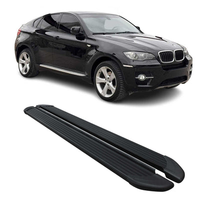 Trittbretter Seitenschweller für BMW X6 2008-2014 Aluminium Schwarz 2 tlg OMAC DE
