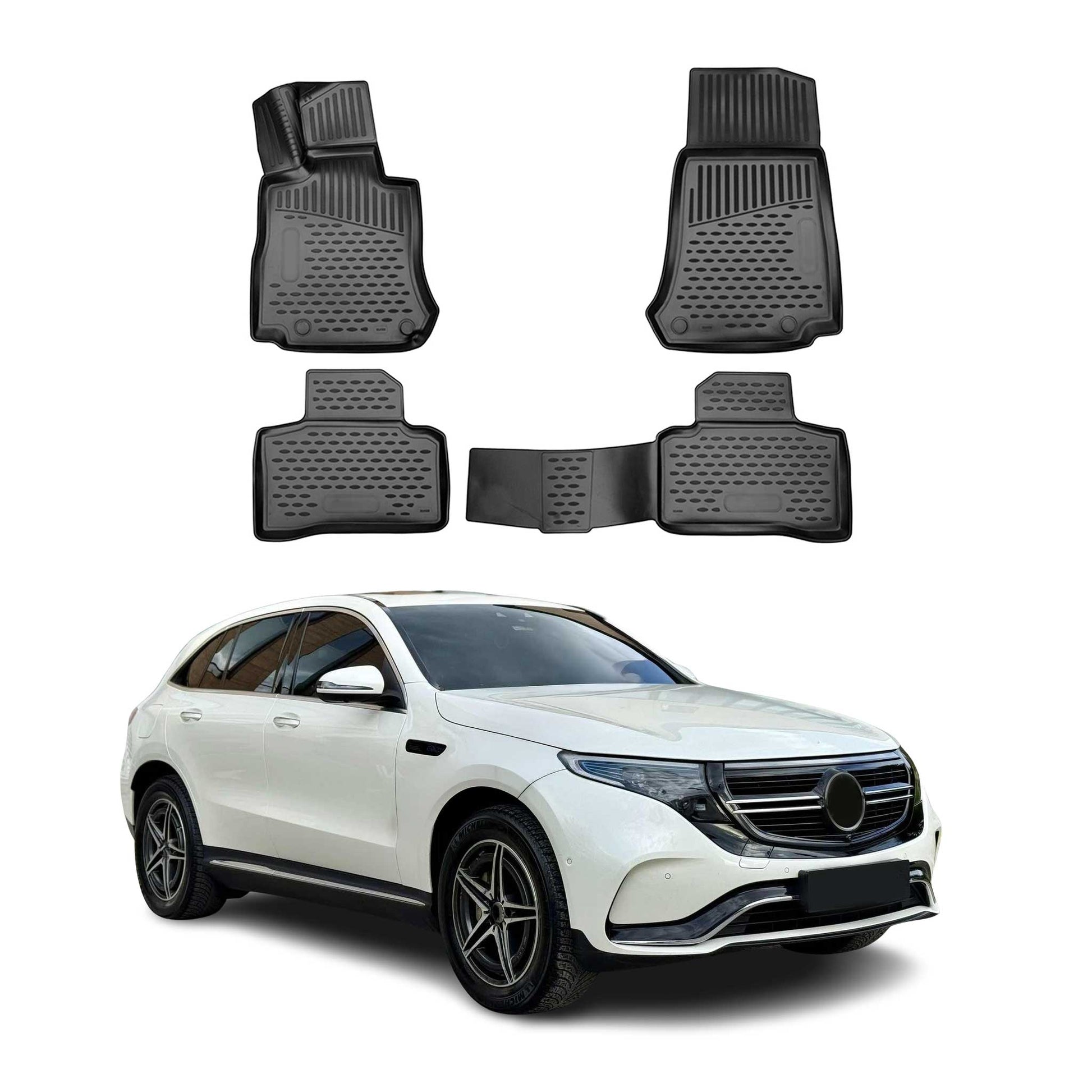 OMAC Fußmatten Gummimatten für Mercedes EQC N293 2019-2023 Automatten Schwarz 4x OMAC DE